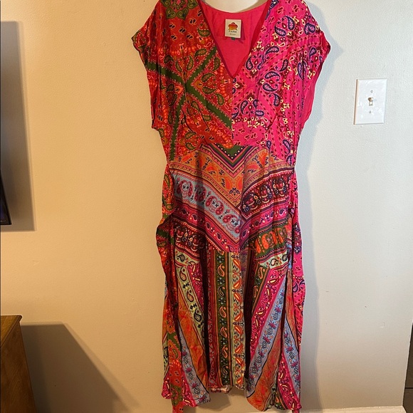 FARM Rio Vibrant Pink and Green dress - Picture 7 of 11